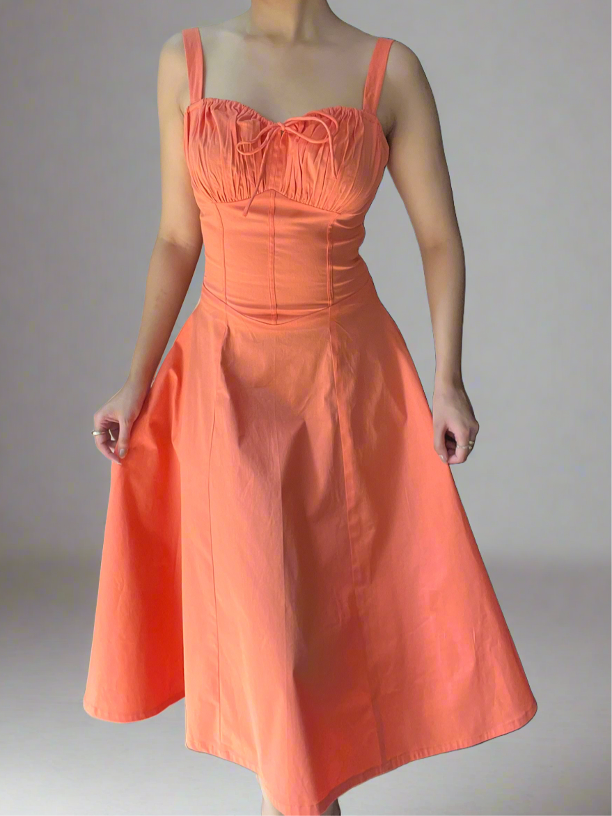 Sabrina Peach Bustier Sundress