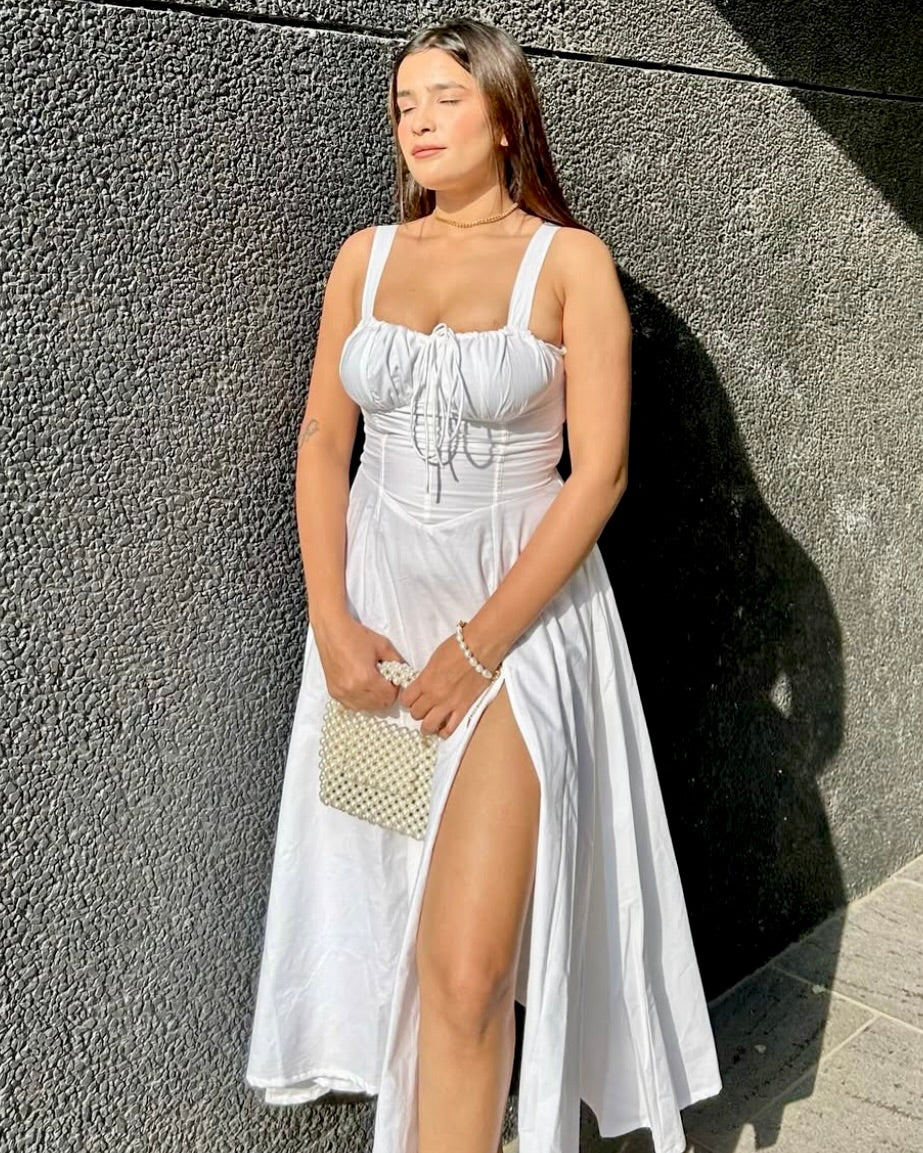 Sabrina White Bustier Sundress