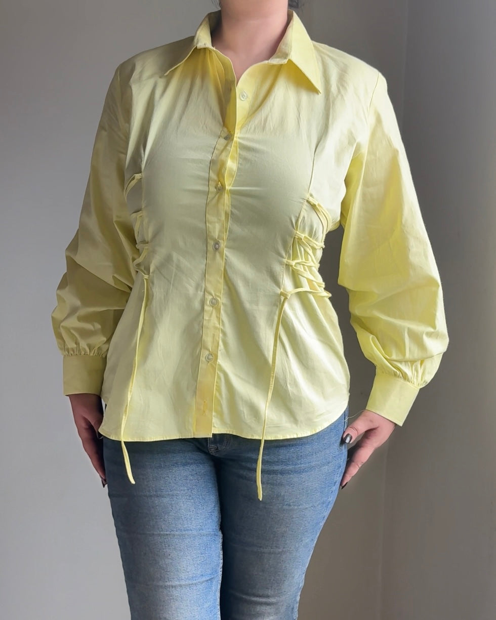 Butter Yellow Corset Shirt