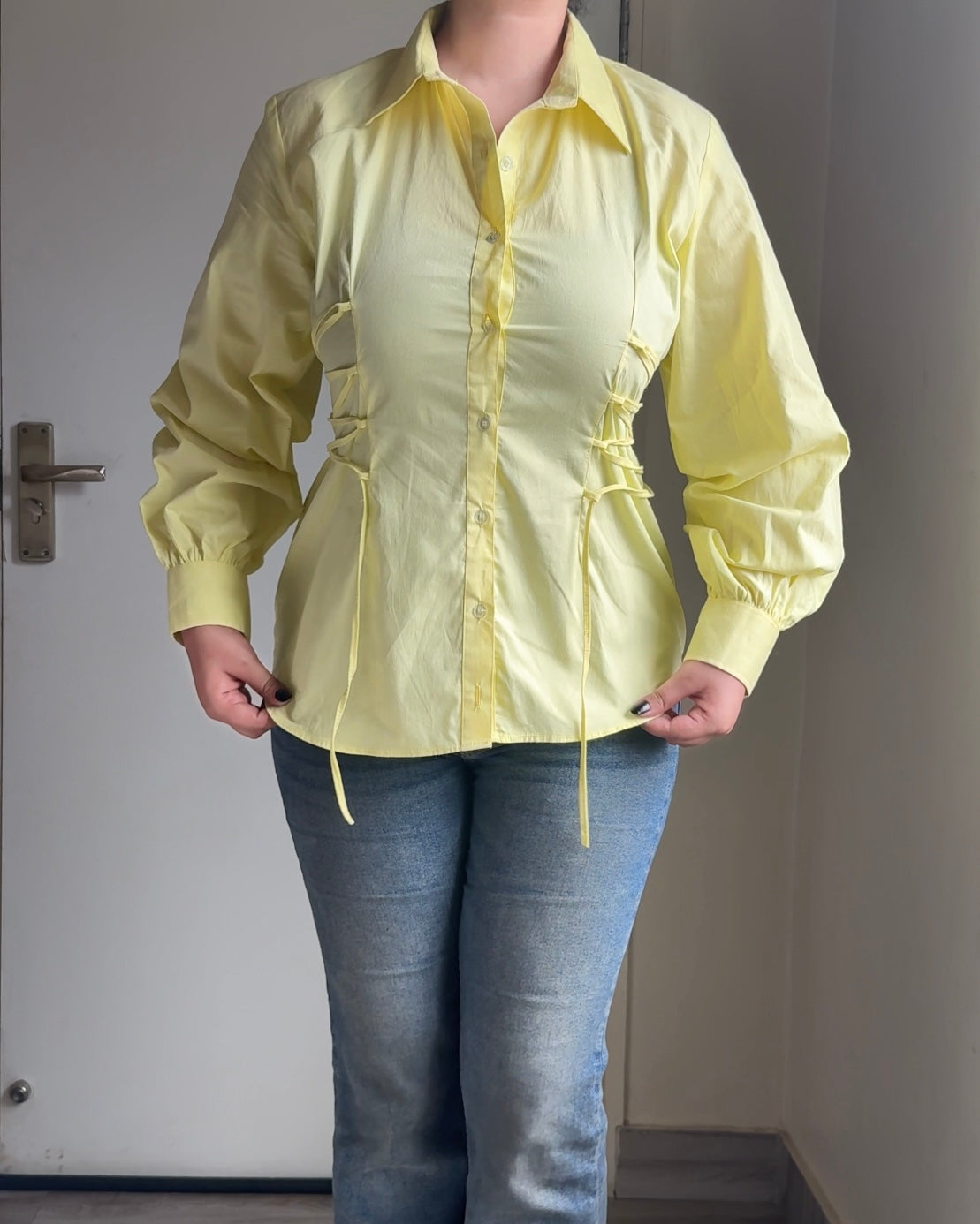 Butter Yellow Corset Shirt