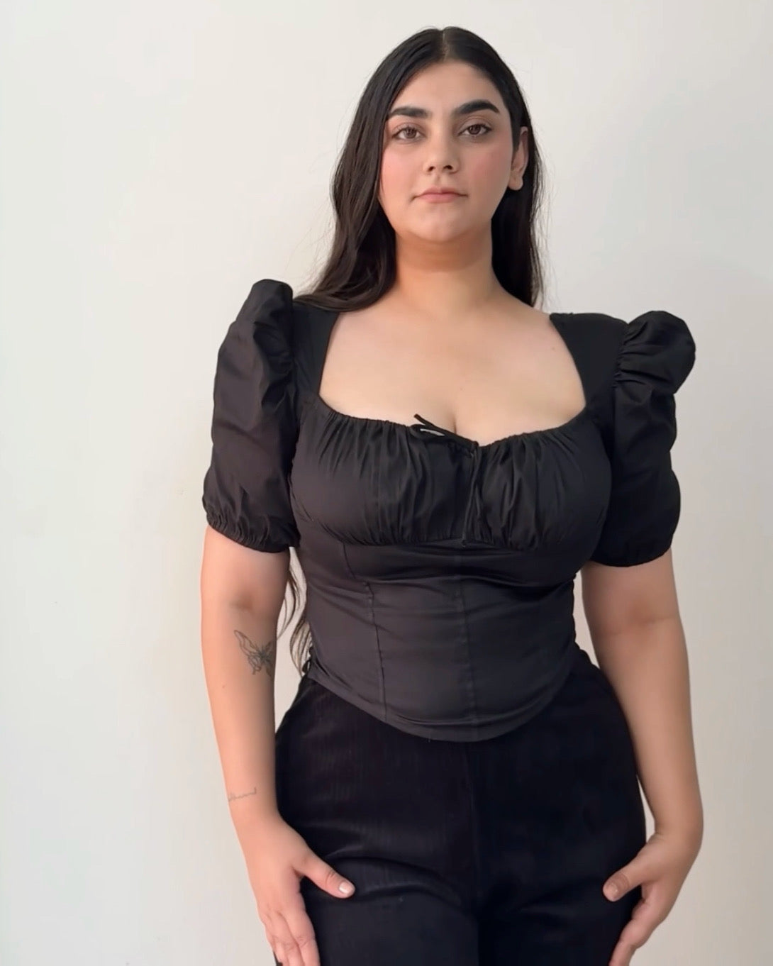 Hallie Black Corset Bustier Top