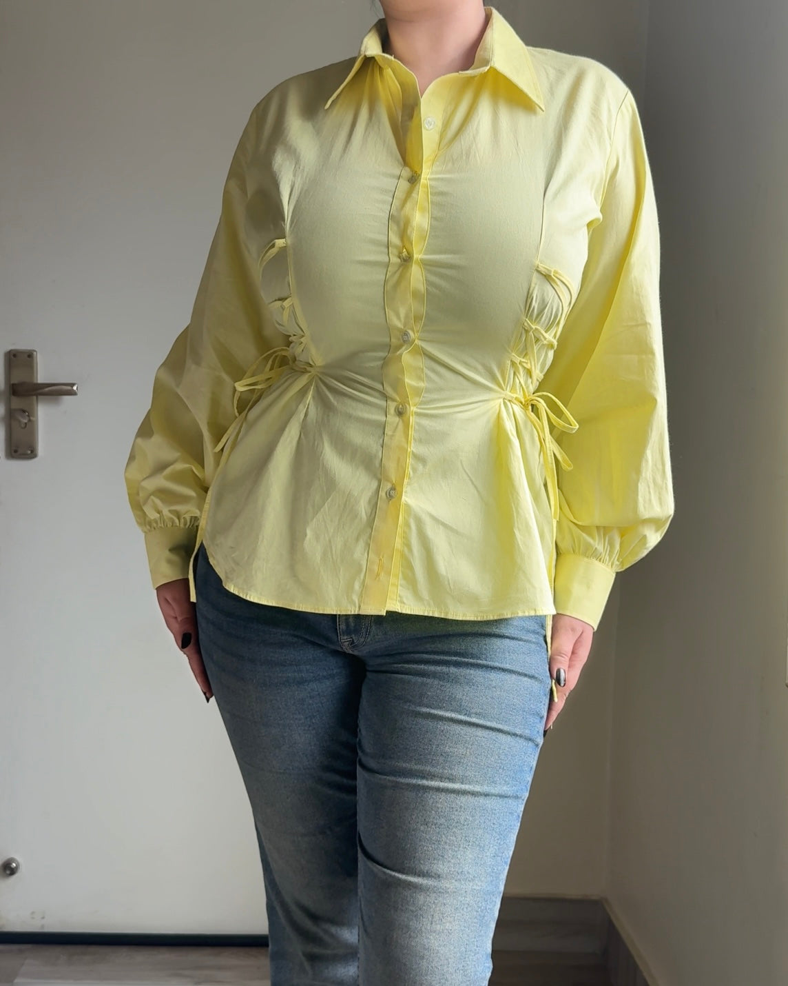 Butter Yellow Corset Shirt