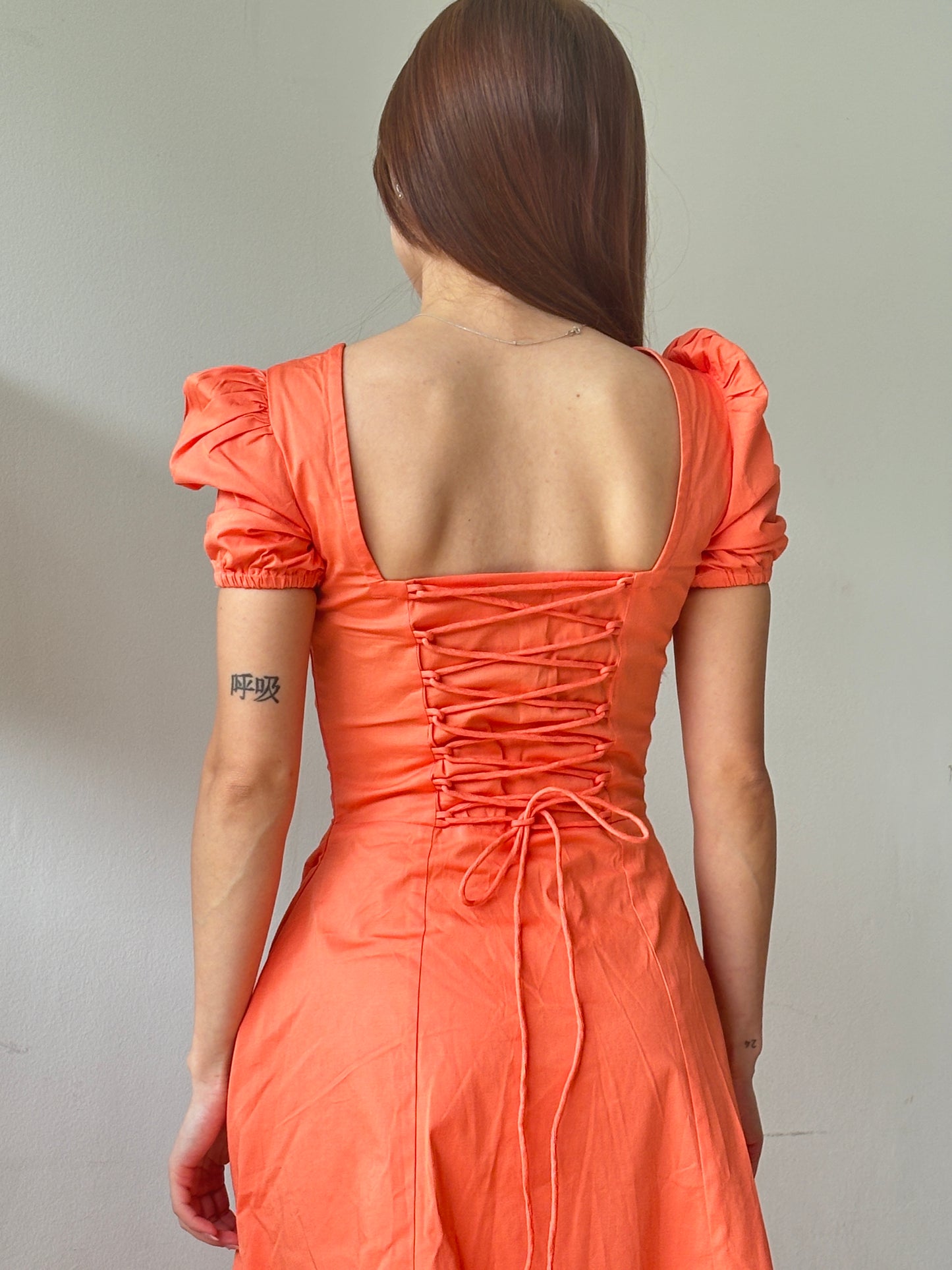 Josefina Peach Bustier Sundress