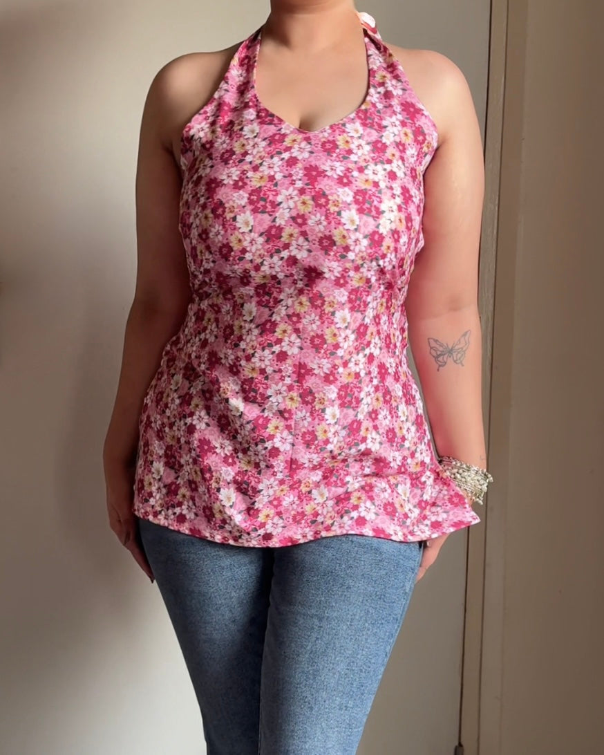 Siya Gulabi Noor Halter Kurti