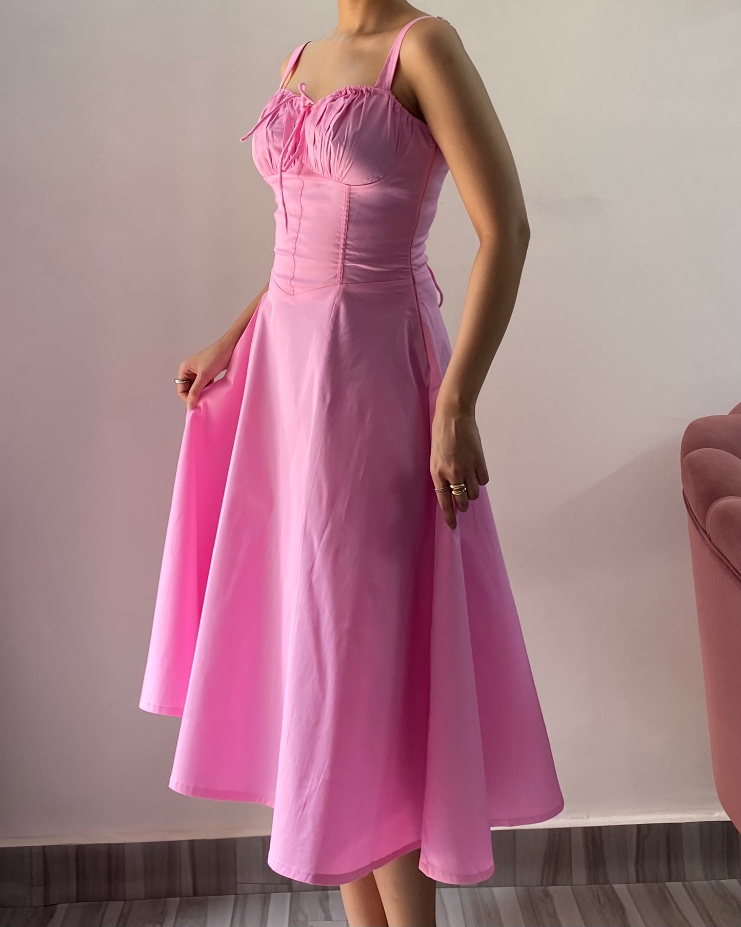Sabrina Baby Pink Bustier Sundress