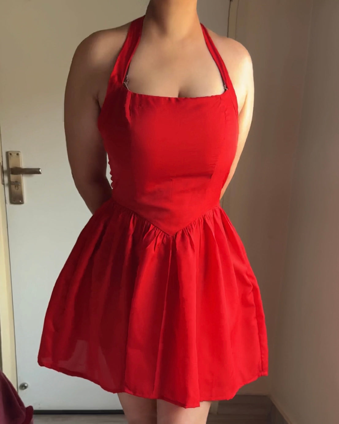 Cherry Bomb Red Halter Mini Dress