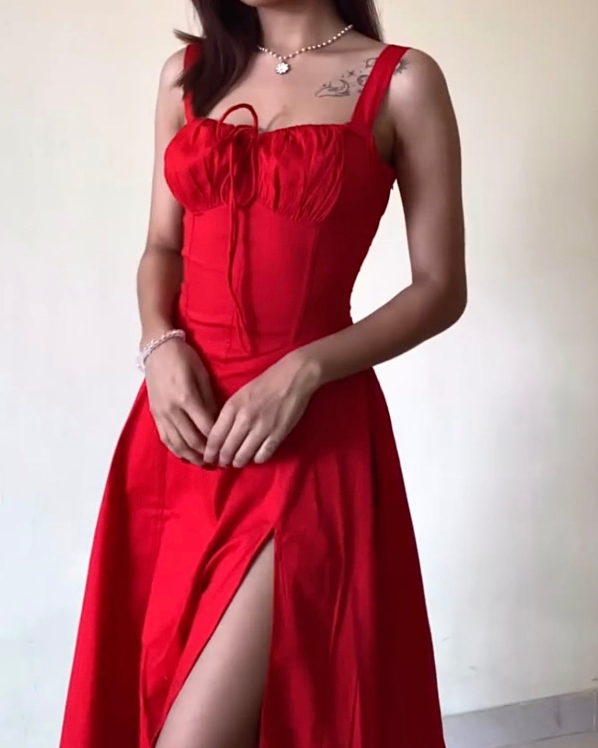 Sabrina Red Rose Bustier Sundress