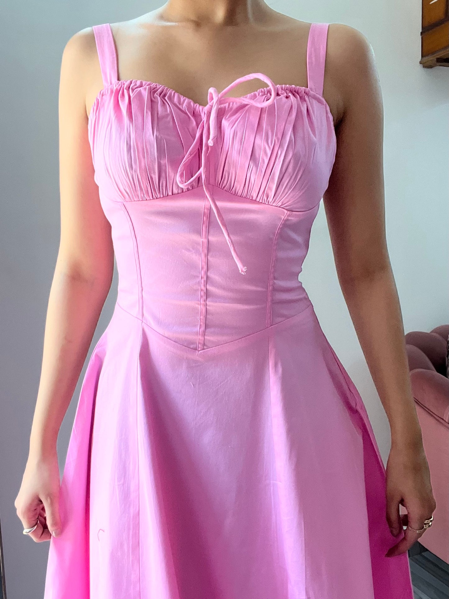 Sabrina Baby Pink Bustier Sundress