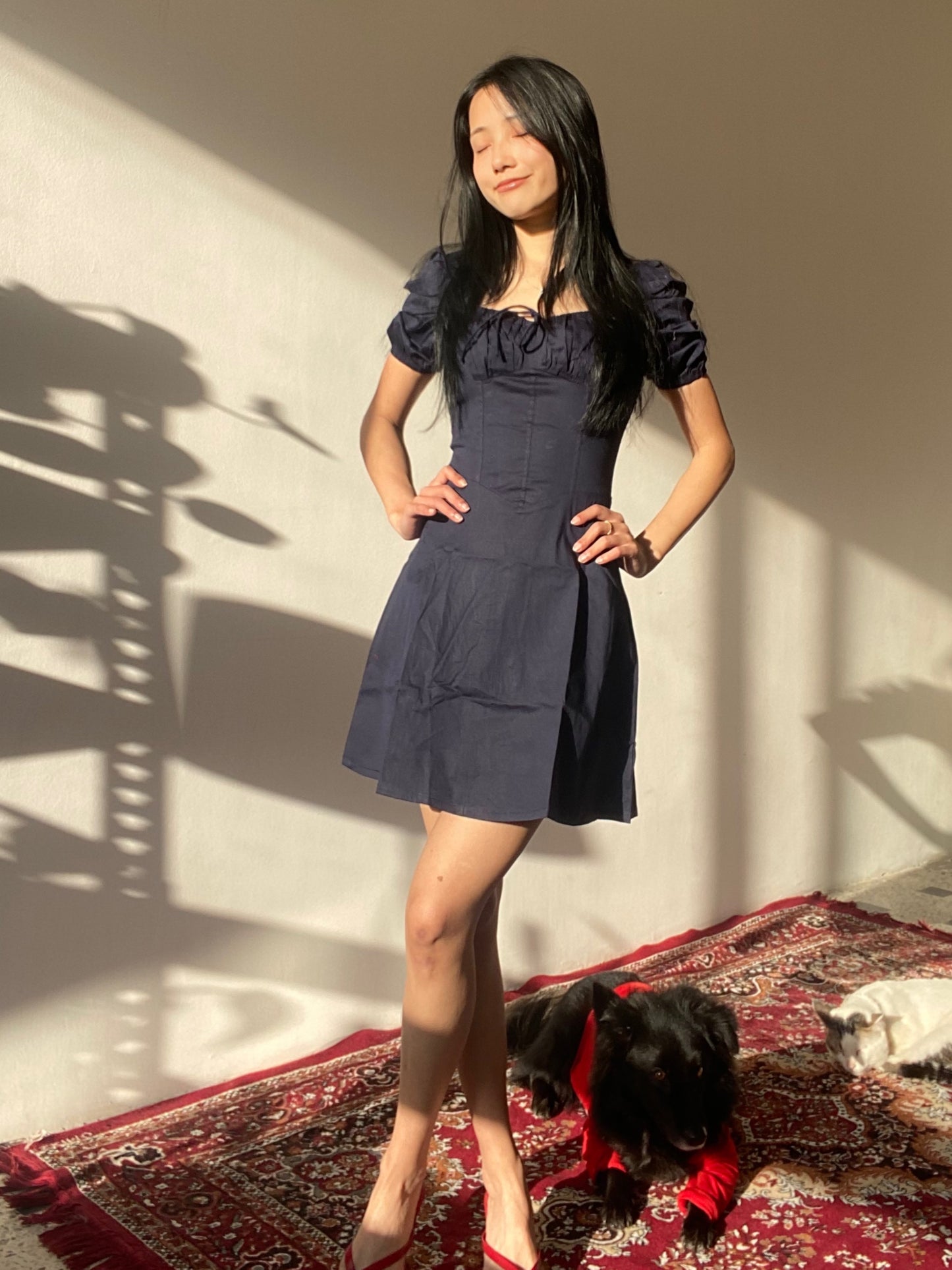 Dahlia French Navy Corset Mini Dress