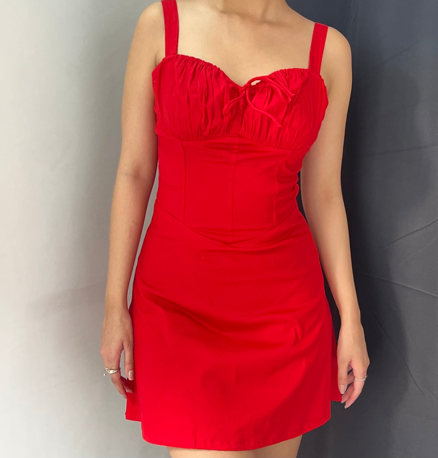 Matilda Red Rose Corset Mini Dress