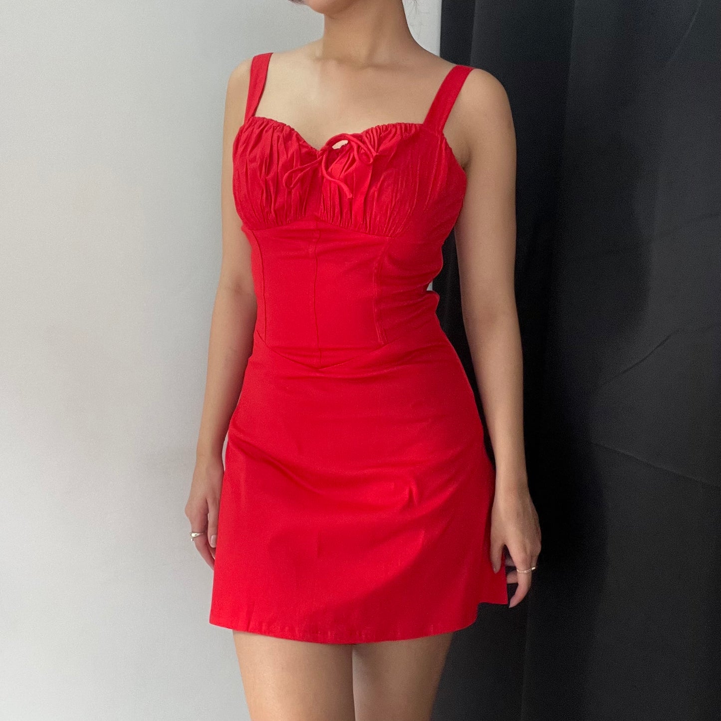 Matilda Red Rose Corset Mini Dress