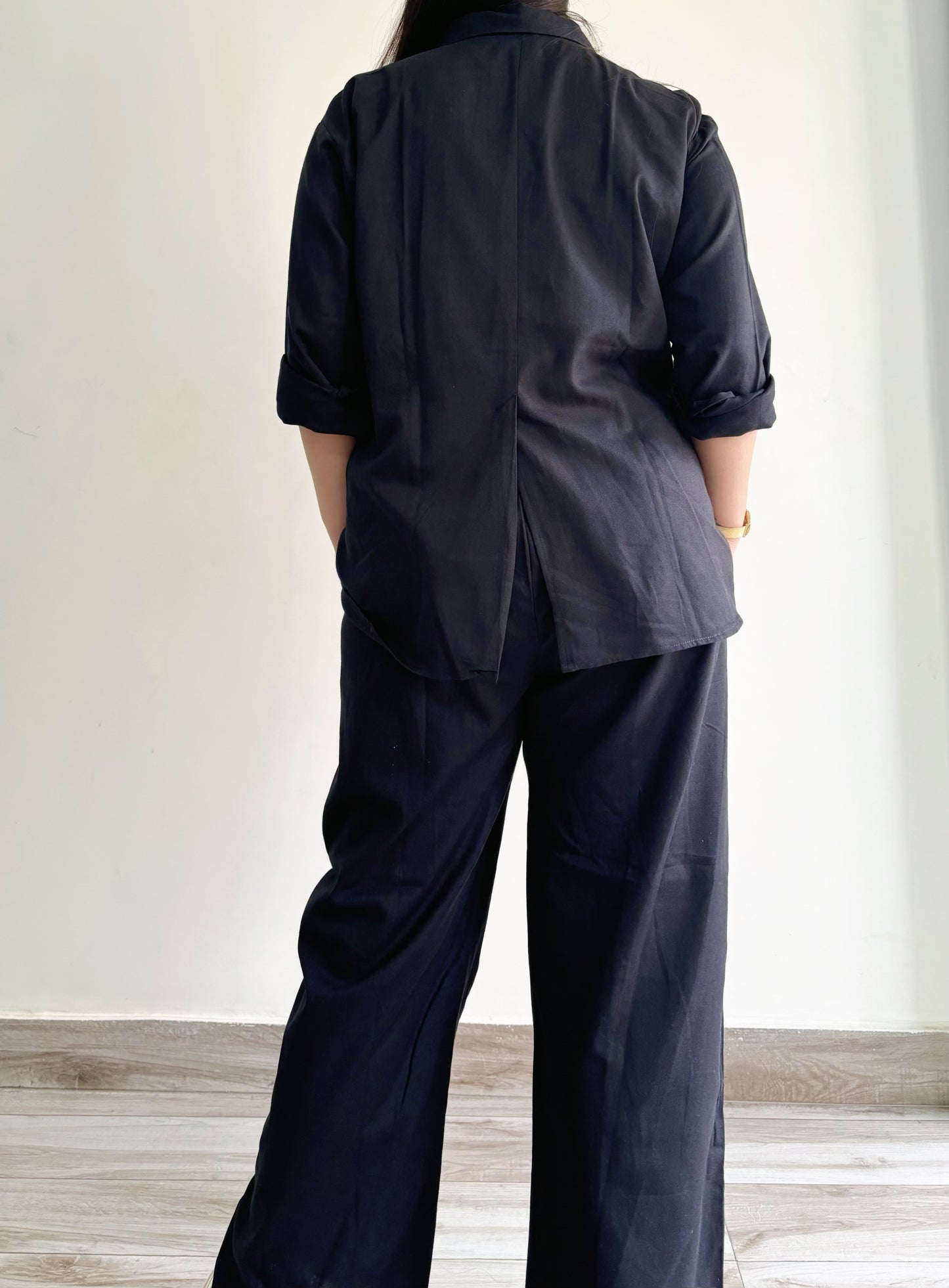 3 Piece Loose Fit Black Casual Set