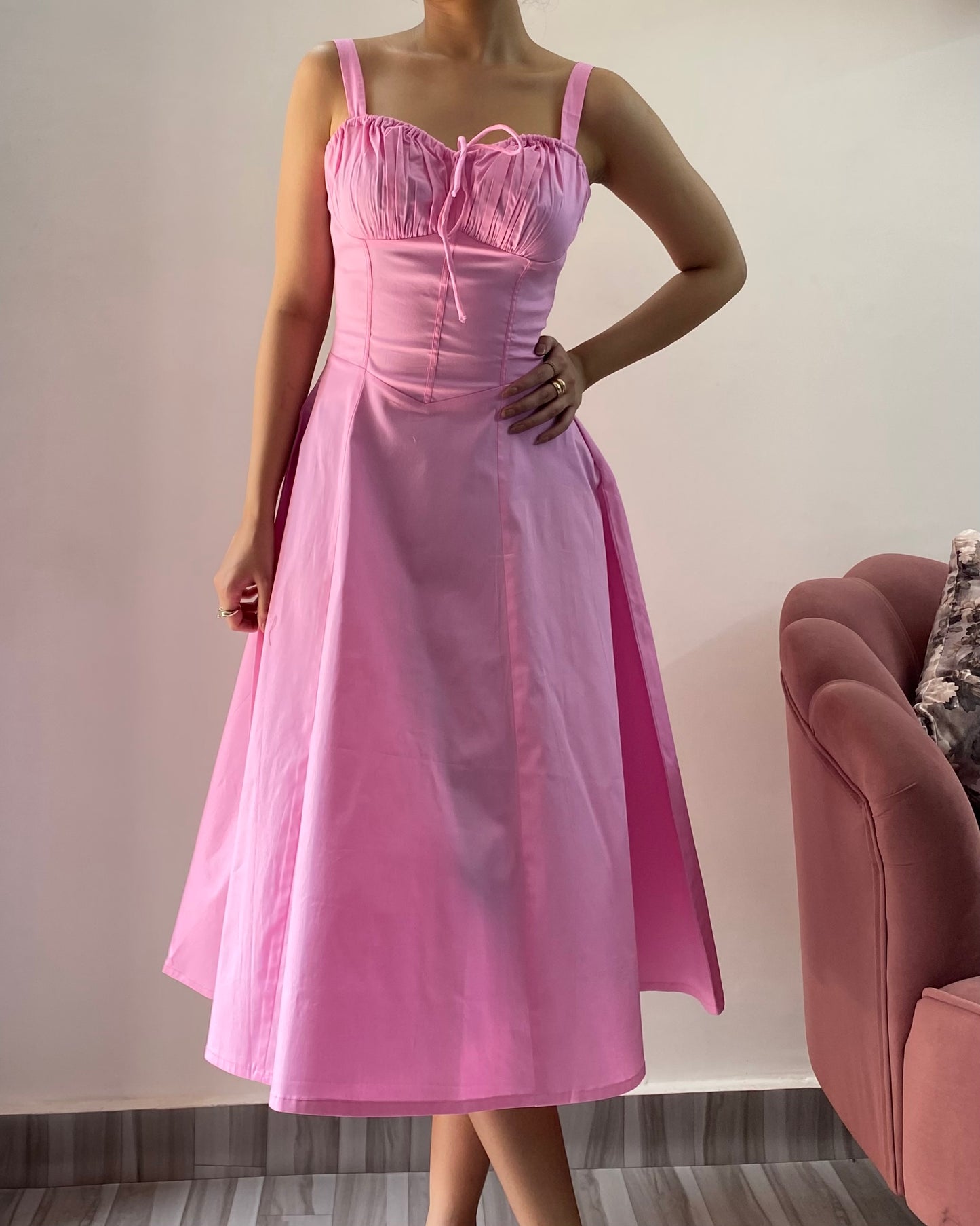 Sabrina Baby Pink Bustier Sundress