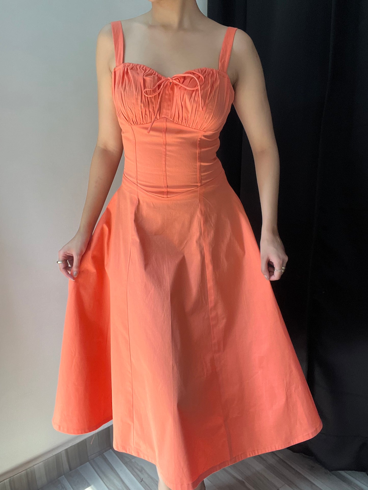 Sabrina Peach Bustier Sundress