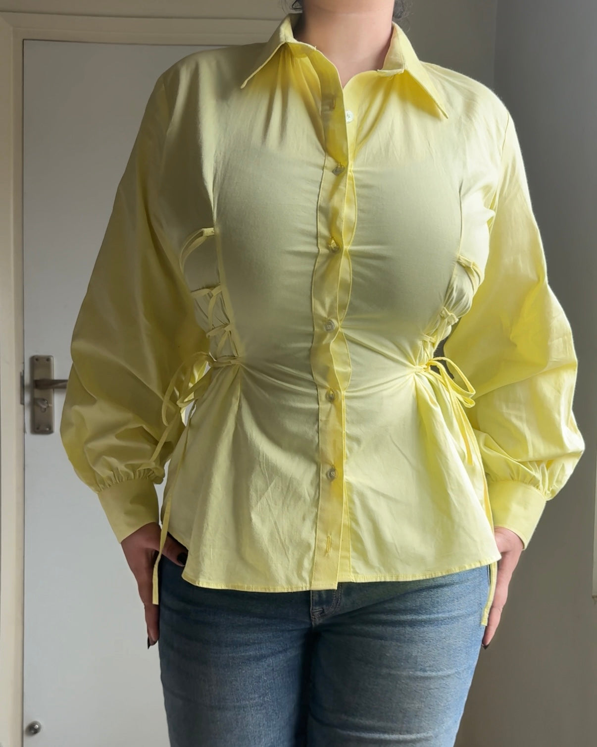 Butter Yellow Corset Shirt