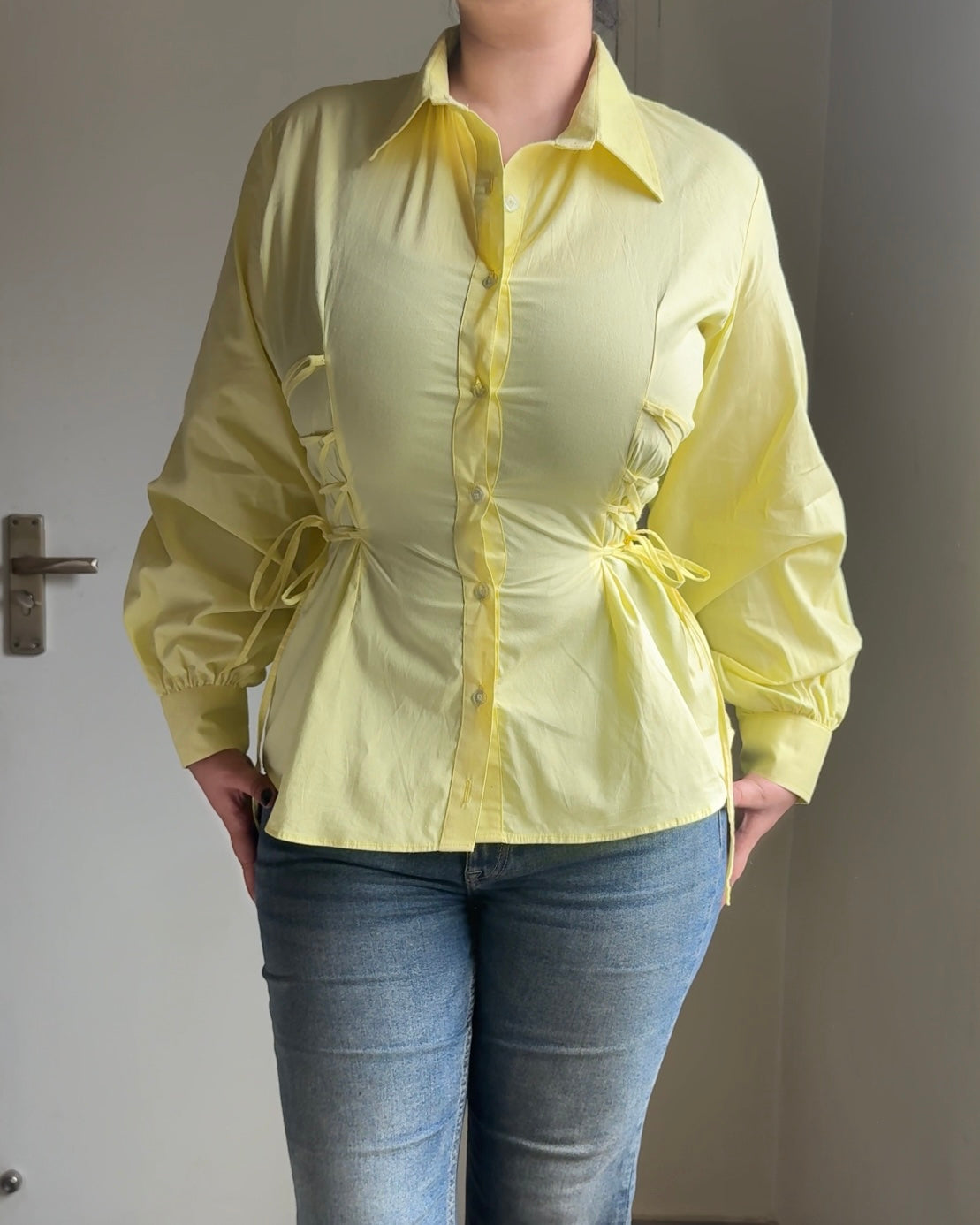 Butter Yellow Corset Shirt