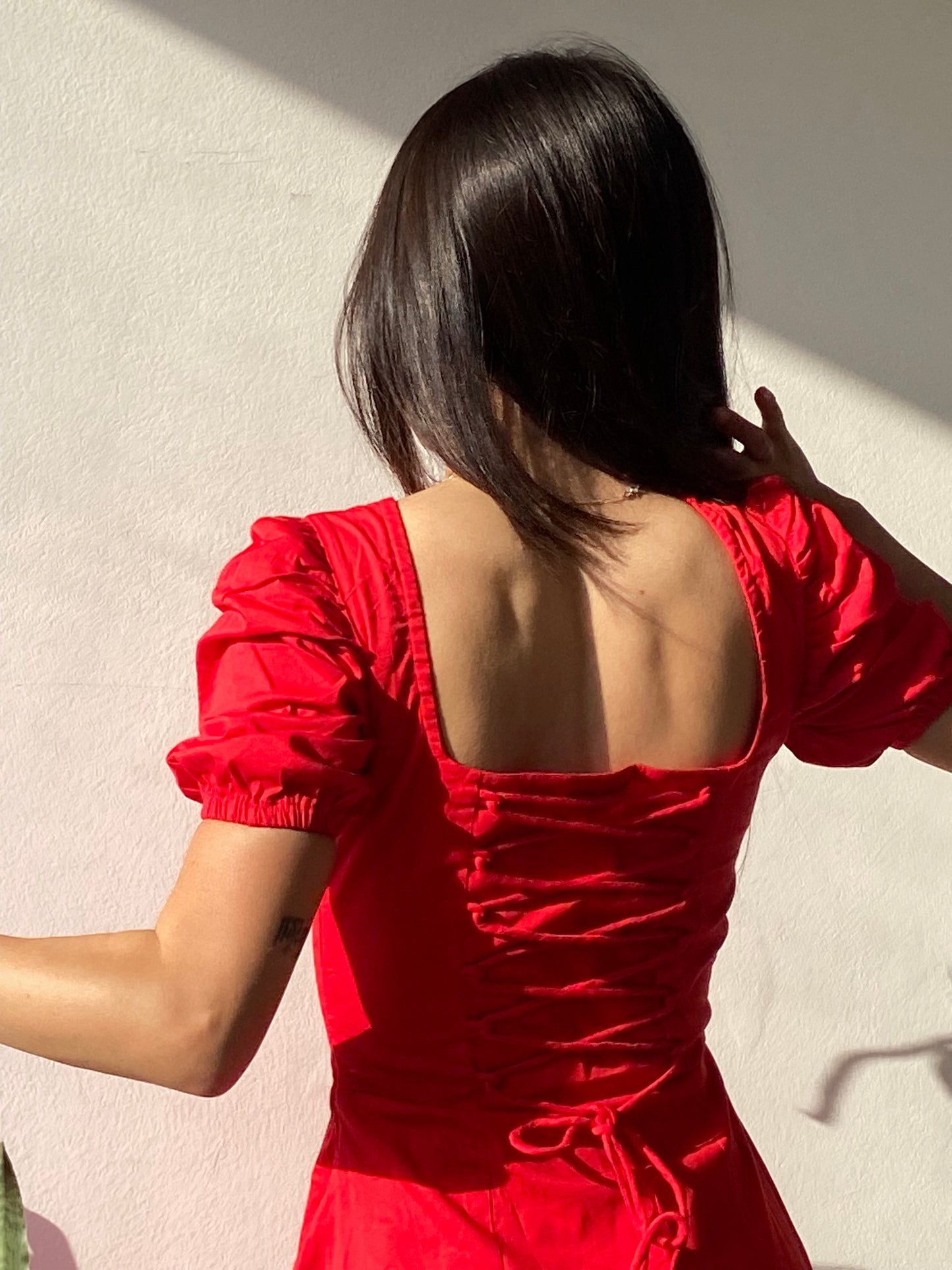 Josefina Red Rose Bustier Sundress