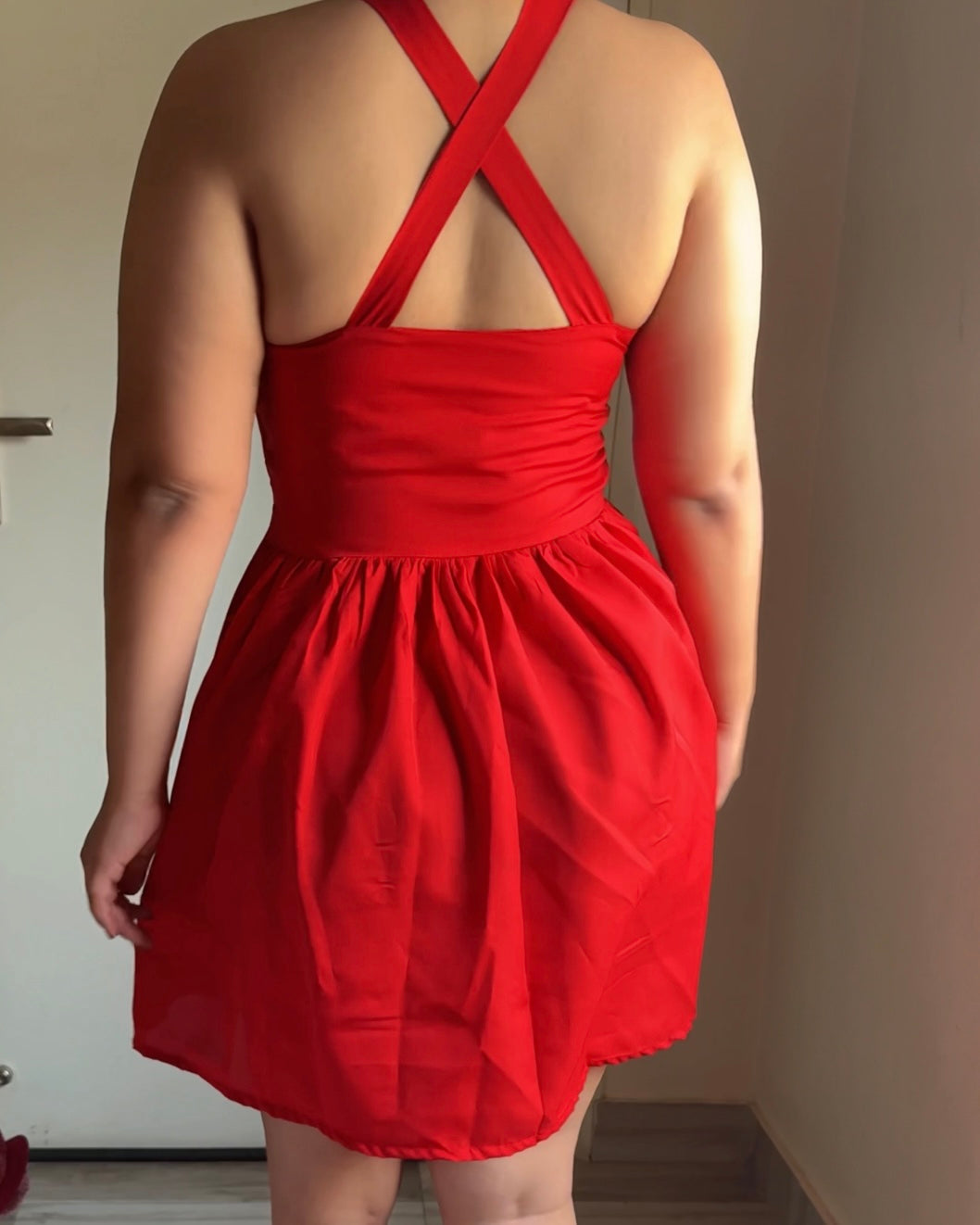 Cherry Bomb Red Halter Mini Dress