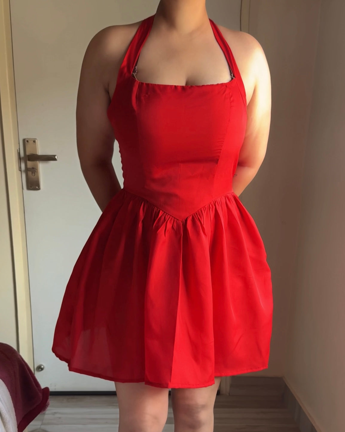 Cherry Bomb Red Halter Mini Dress