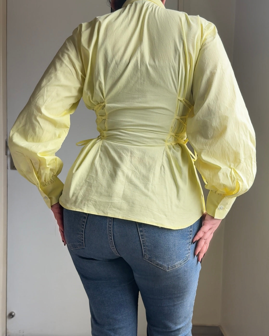 Butter Yellow Corset Shirt