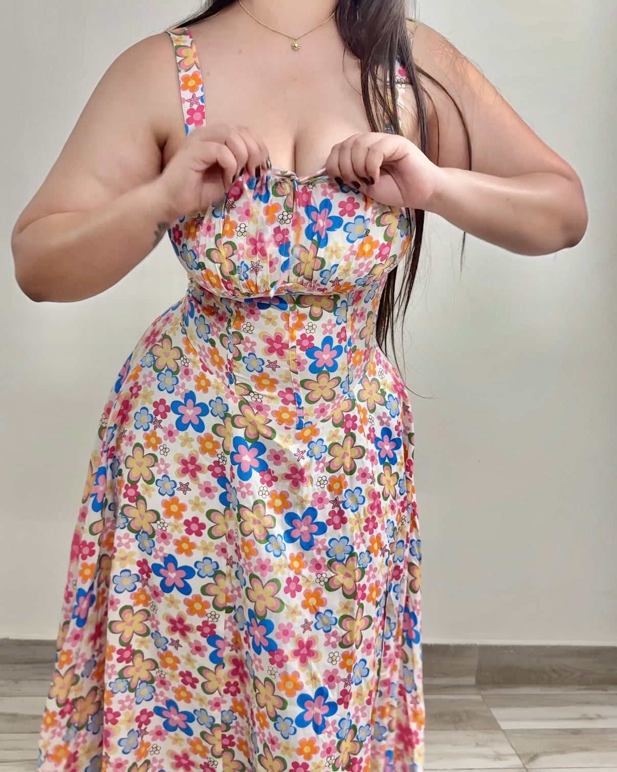 Penelope Ivory Floral Print Bustier Sundress