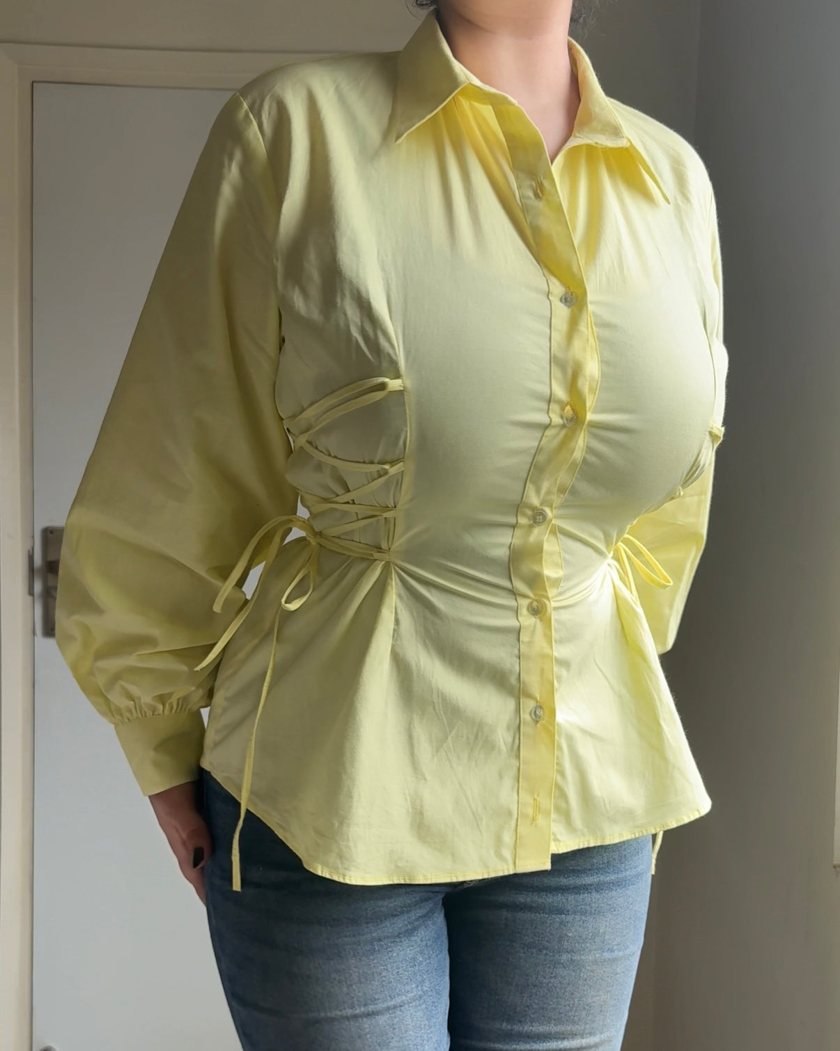 Butter Yellow Corset Shirt
