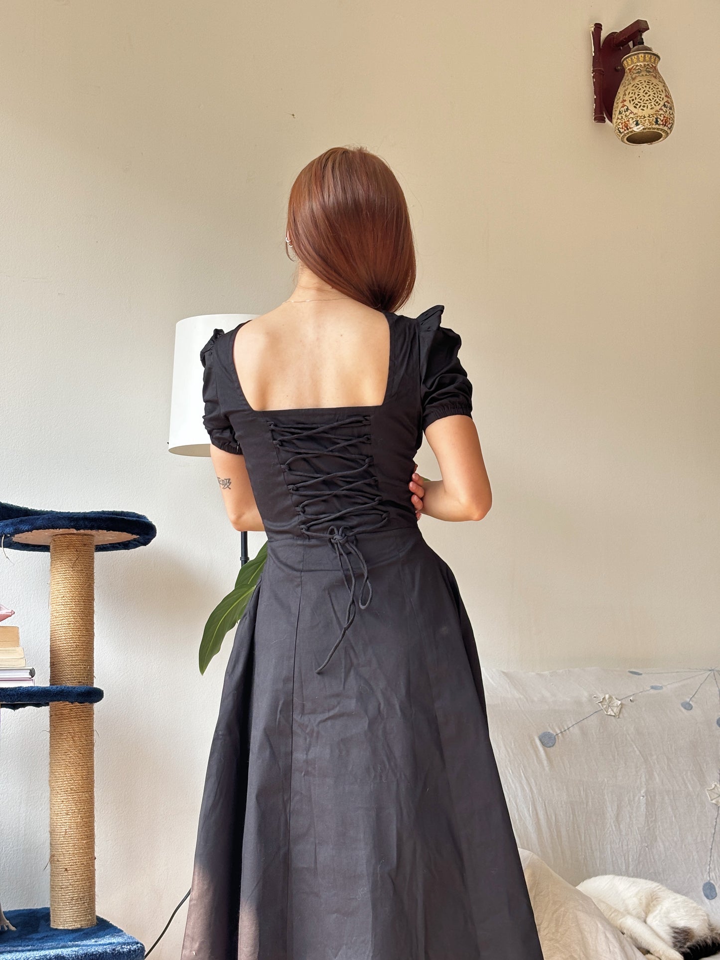 Josefina Black Bustier Sundress