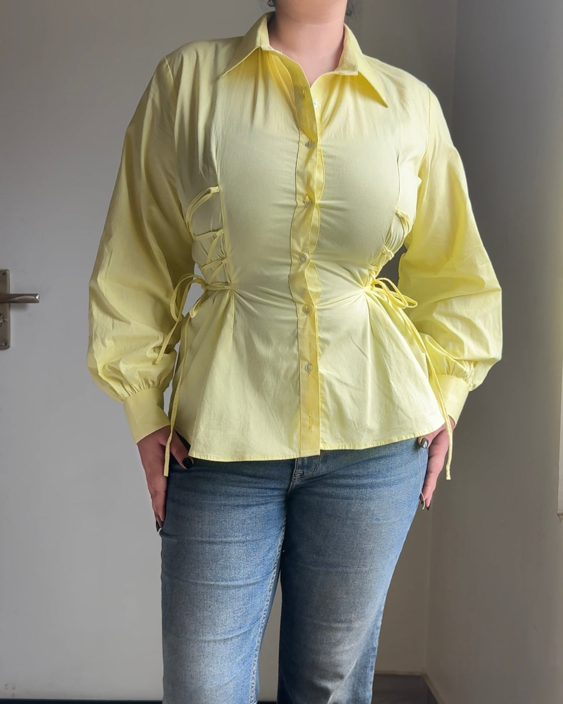 Butter Yellow Corset Shirt