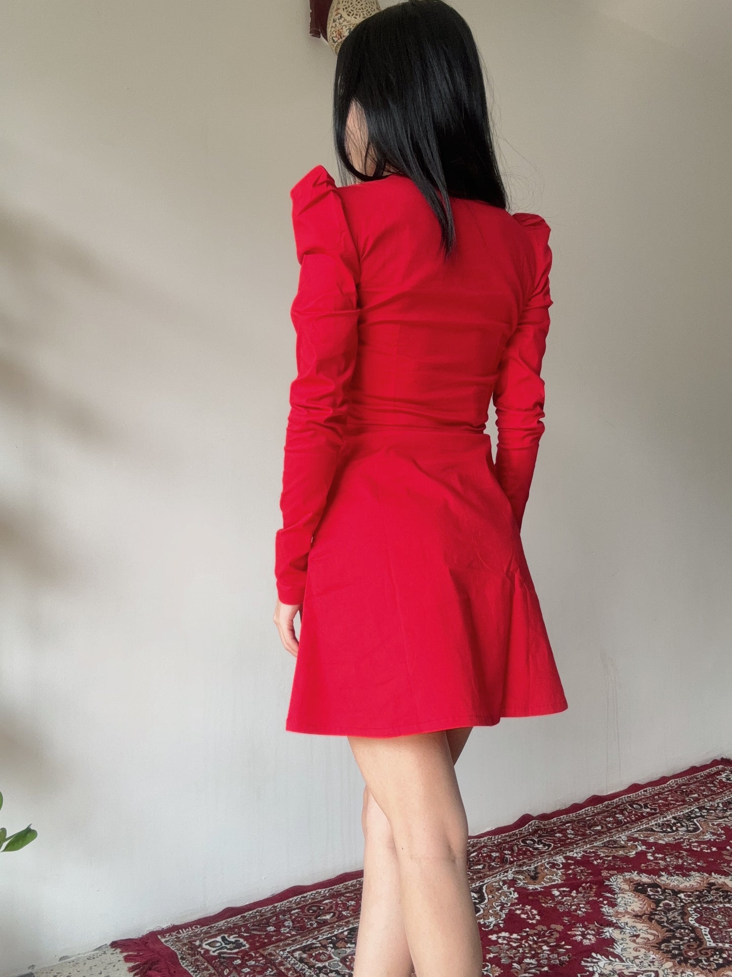 Adele Red Rose Mini Dress