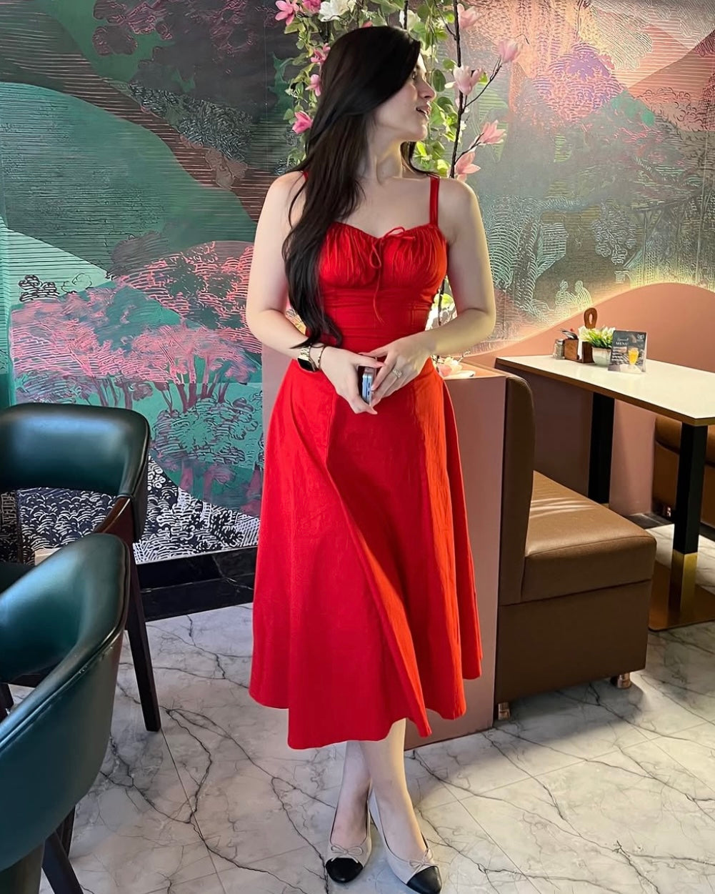 Sabrina Red Rose Bustier Sundress