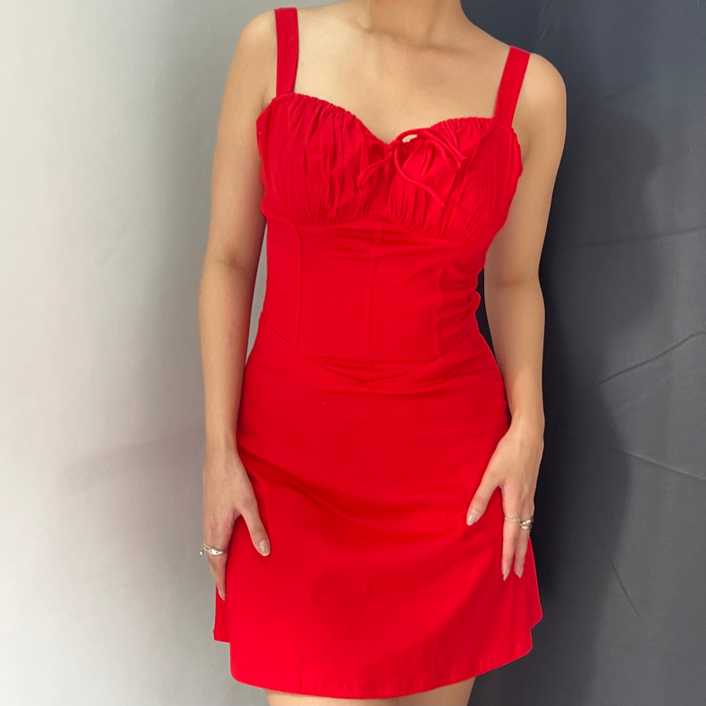 Matilda Red Rose Corset Mini Dress