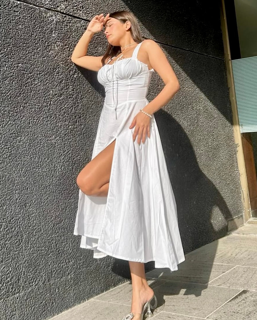 Sabrina White Bustier Sundress