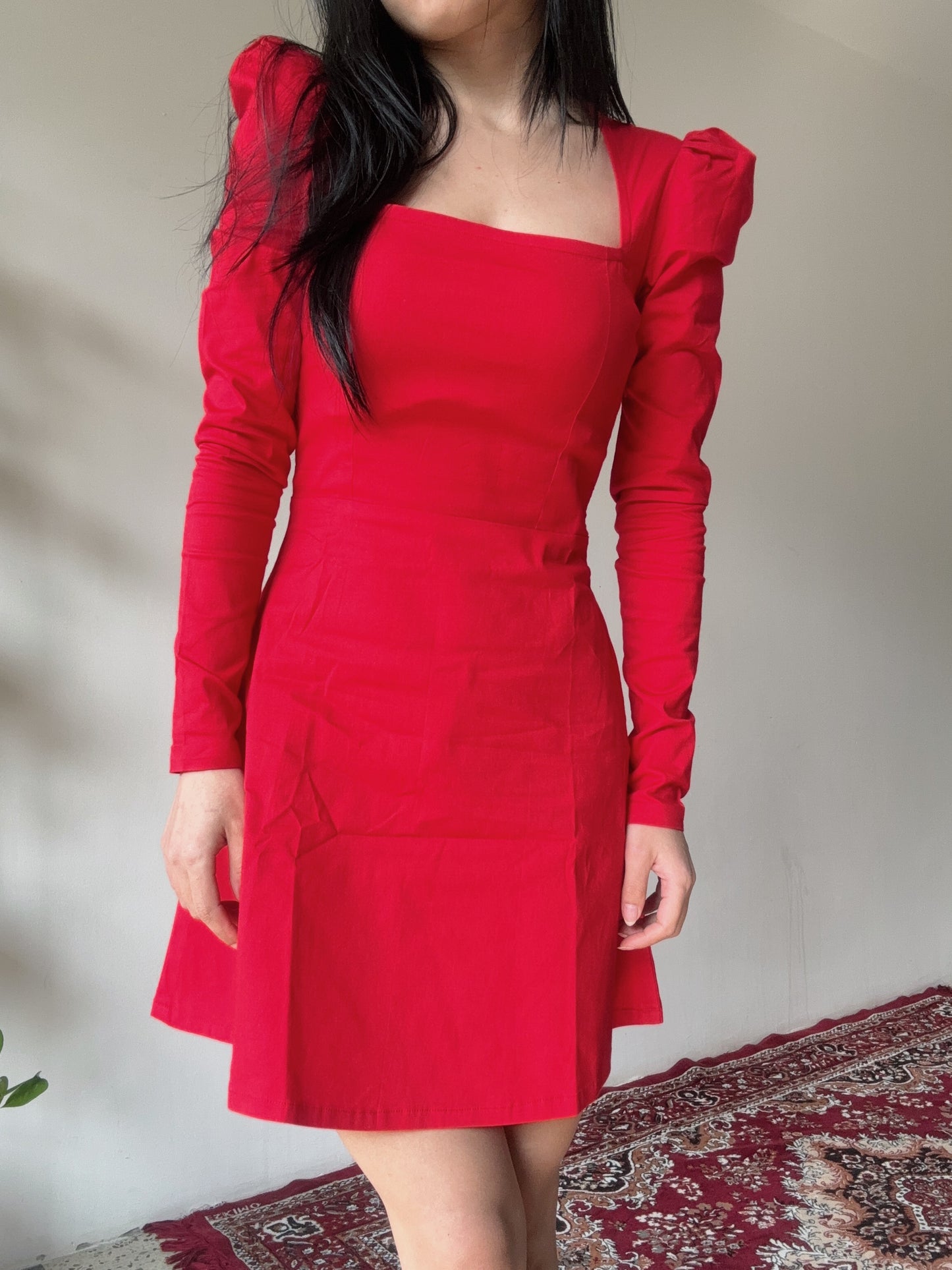 Adele Red Rose Mini Dress