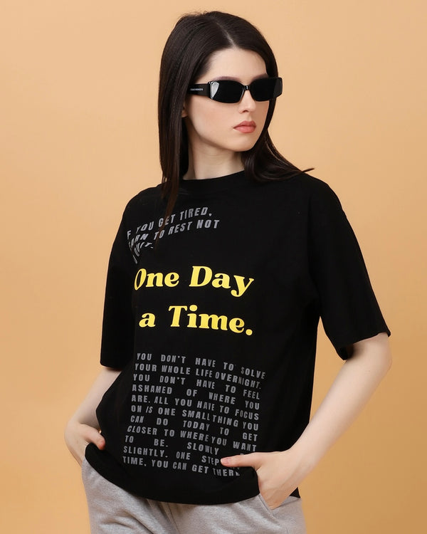 One Day At A Time Reflective Oversized Tee