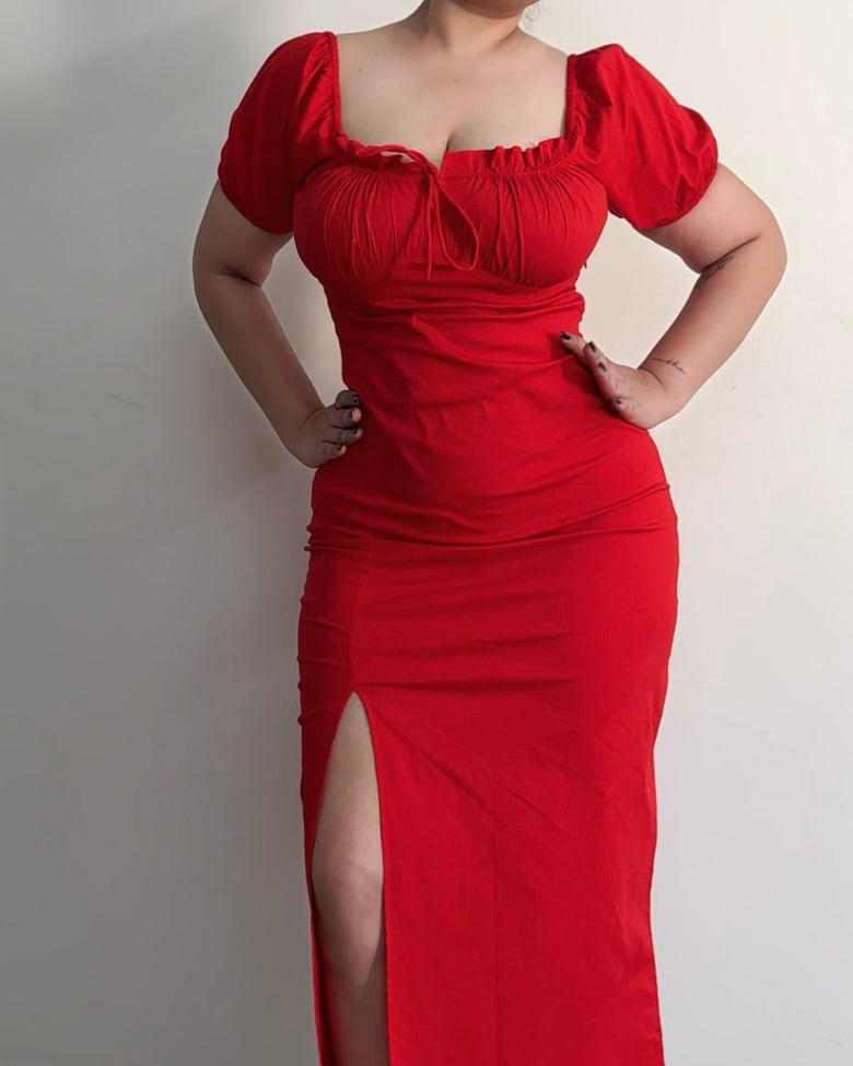 Samaria Red Rose Bustier Dress