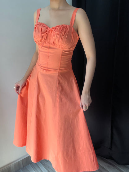 Sabrina Peach Bustier Sundress