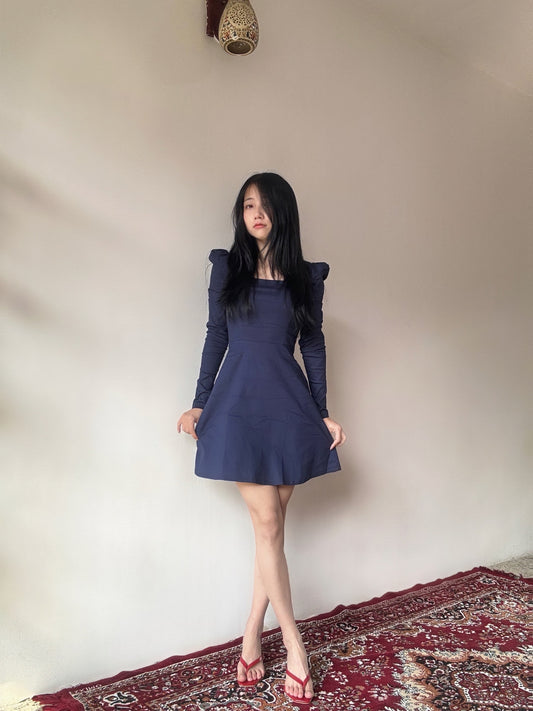 Adele French Navy Mini Dress