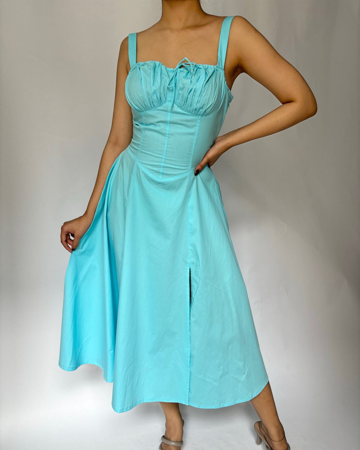 Sabrina Blue Bustier Sundress