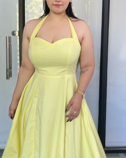 Golden Hour Halter Dress