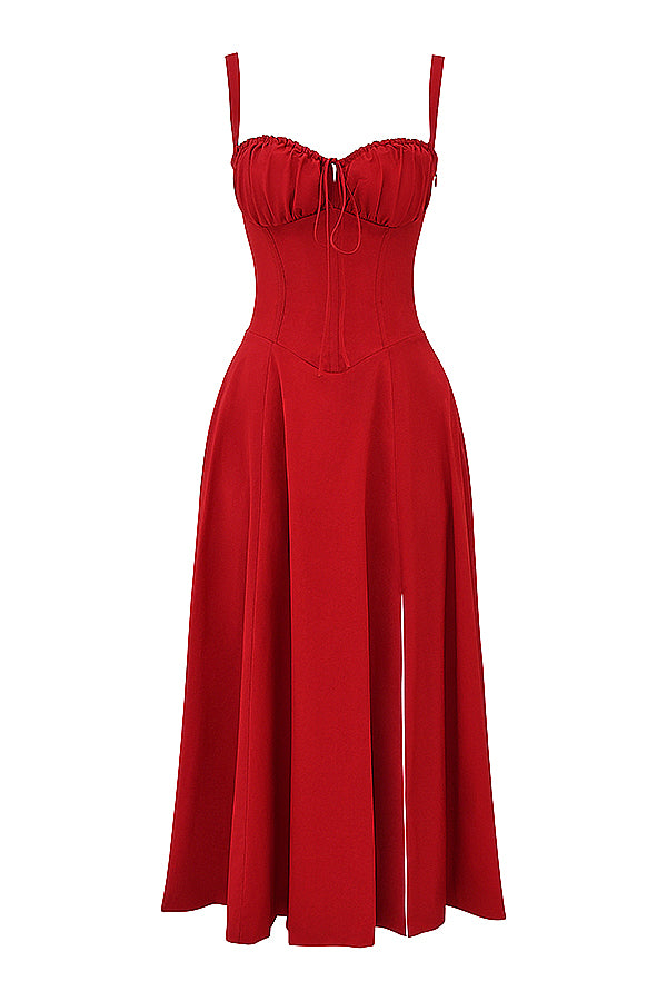 Sabrina Red Rose Bustier Sundress