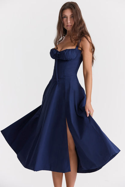 Sabrina French Navy Bustier Sundress