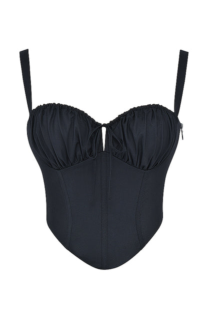 Catalina Black Bustier Top