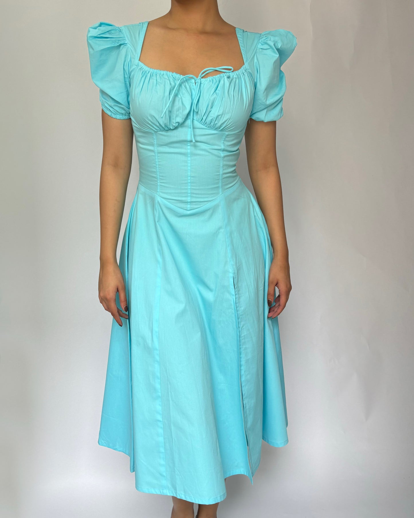 Josefina Blue Bustier Sundress