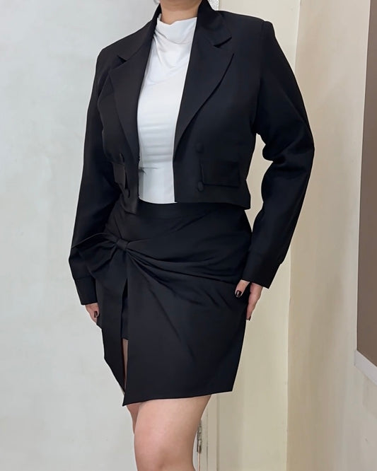 THEODORA cropped blazer and skirt set