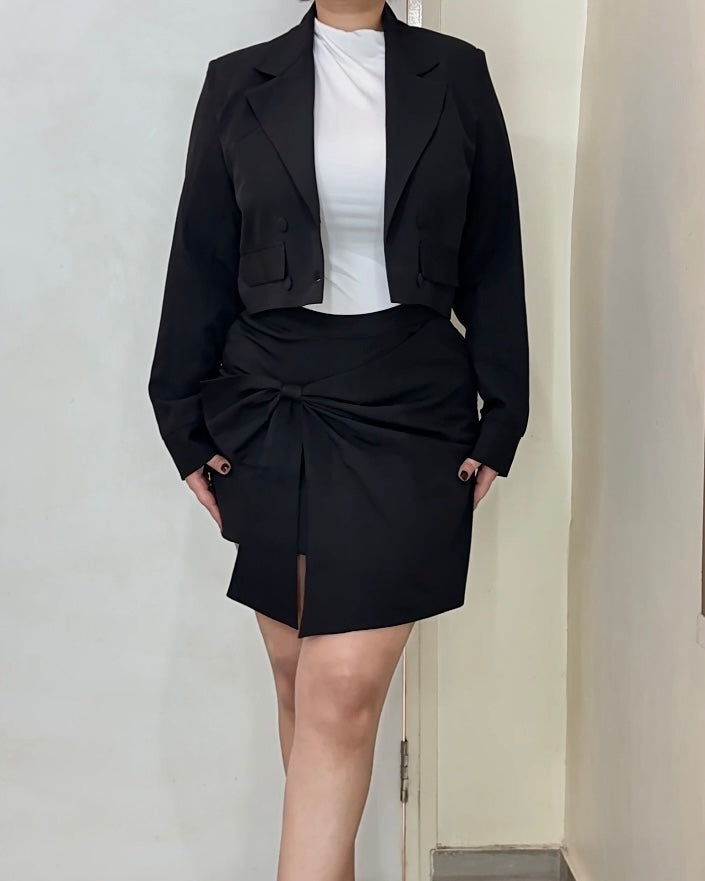 THEODORA cropped blazer and skirt set