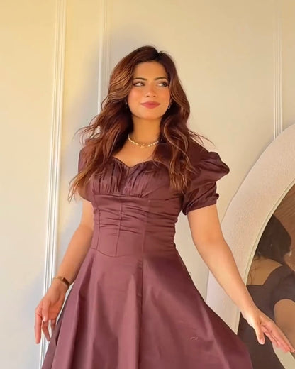 Josefina Brown Bustier Sundress