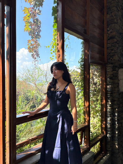 Sabrina French Navy Bustier Sundress