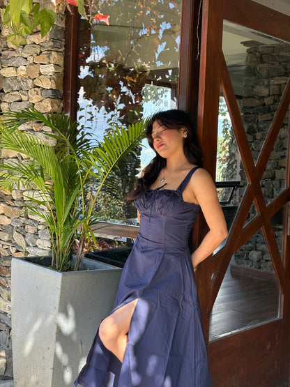 Sabrina French Navy Bustier Sundress