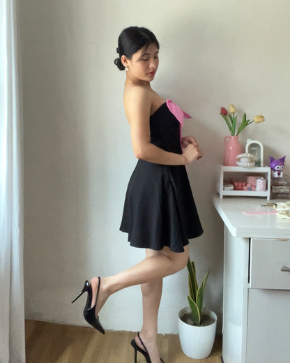 Nina Pink Bow Mini Dress