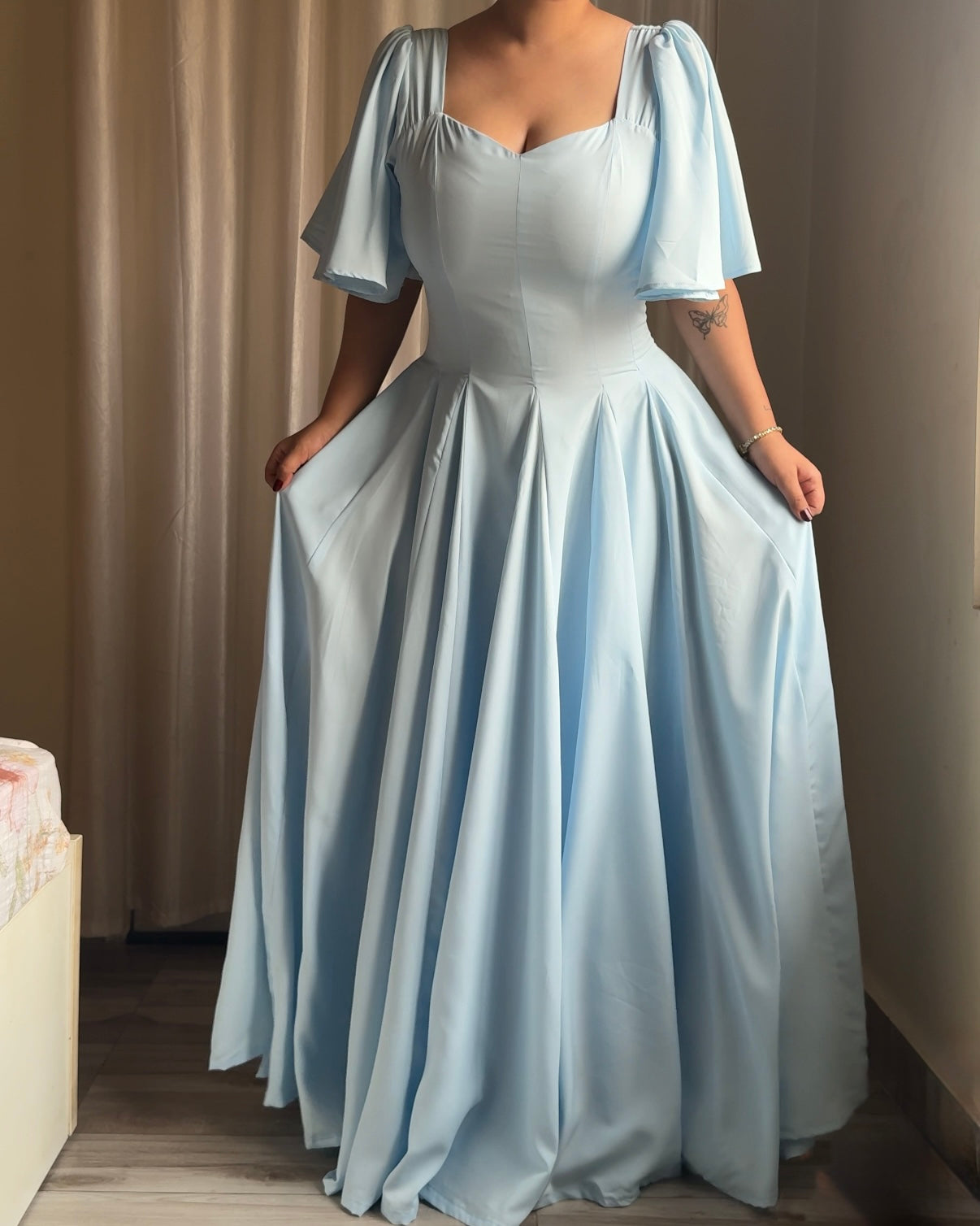 Giorgina Powder Blue Maxi Dress